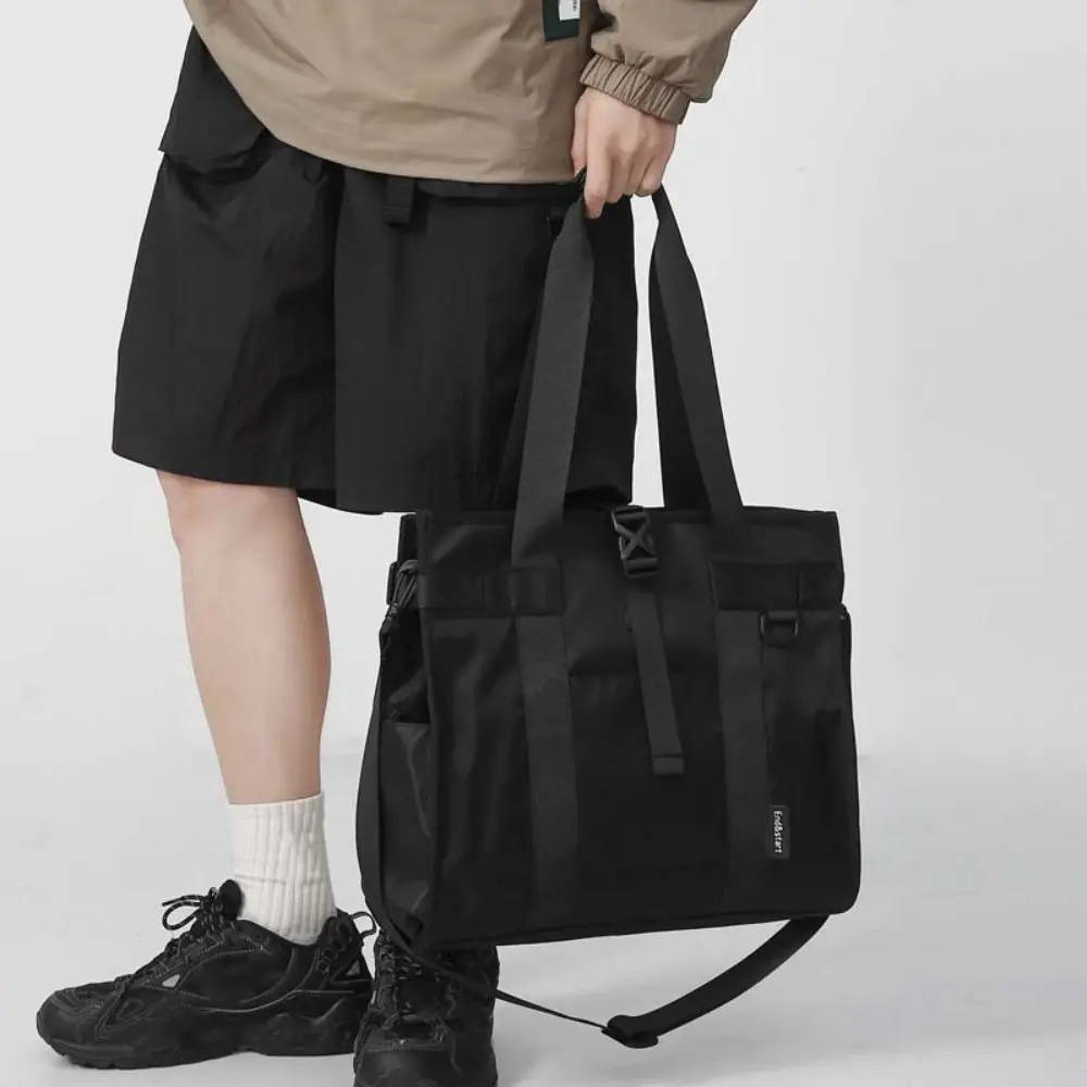 Durevole valigetta Oxford di grande capacità tinta unita impermeabile borsa da uomo borsa a tracolla Oxford portatile multifunzionale da viaggio