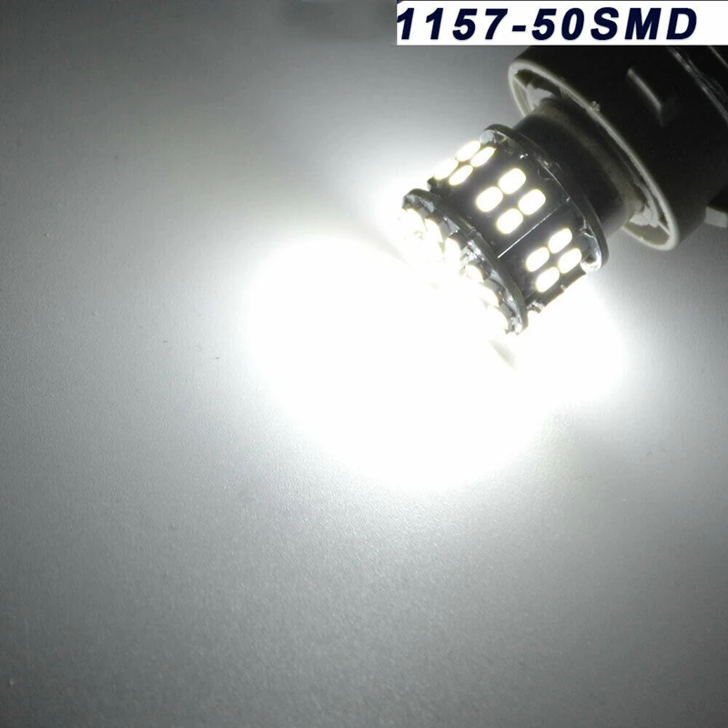 4Pcs 6000K White 1157 50SMD Tail Brake LED Lights Bulb BAY15D 12V