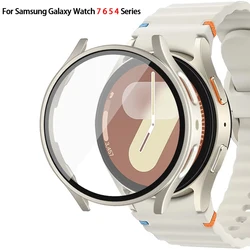 Screen Protector Case for Samsung Galaxy Watch 7 6 5 4 40mm 44mm Matte Hard PC Case+ Tempered Glass Full Protective Cover Bumper