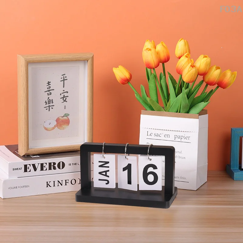 2025 Calendar Perpetual Calendar Flip Month Date Display Desktop Schedule Daily Planner Office Home Decoration Photography Props