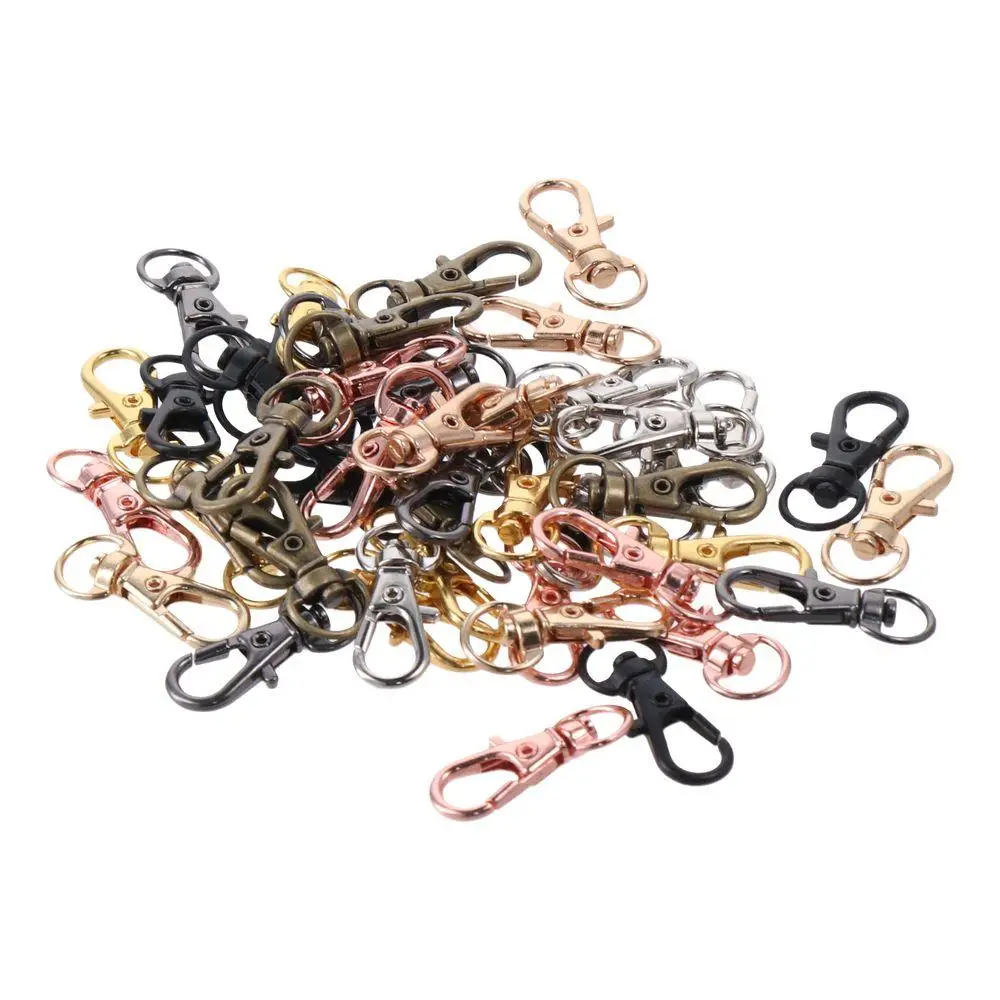 Metal Key Chain Rings Kit Chains 7 Color Mix color Small Screw Eye Pins Swivel Lobster Clasp DIY Crafts