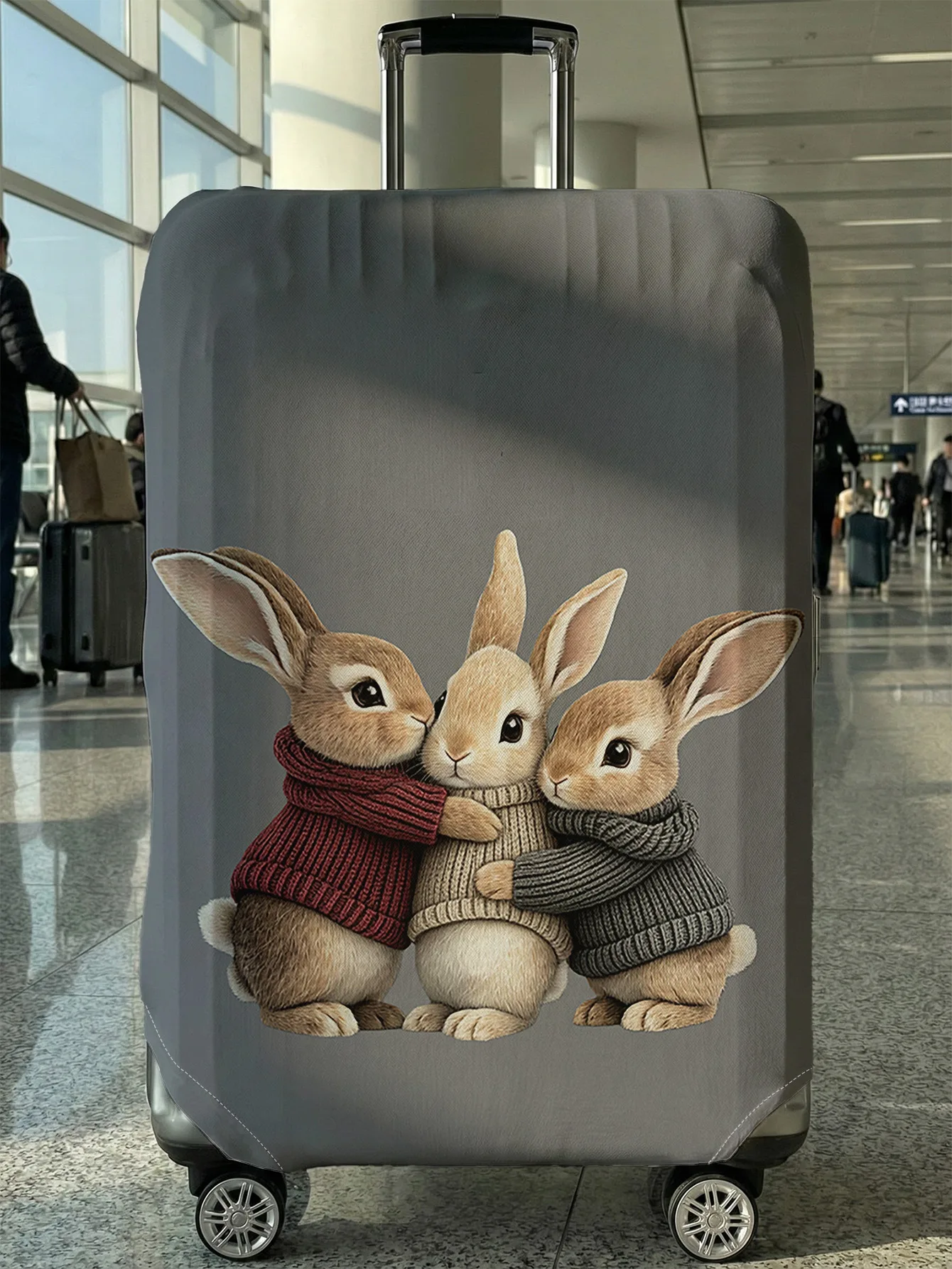 

Защитный чехол для багажа Sweater Hug Rabbit, подходит для чемоданов 18-32 дюймов, чехлы для ручек чемоданов, дорожные аксессуары.