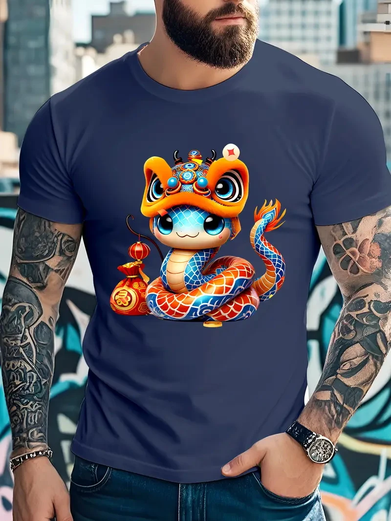 2025 Year Of The Snake T Shirt 3d Printed Cute Snake Graphic  T-shirt Men Women Fashion Crewneck Tee Shirt Chinese Style Tee Top