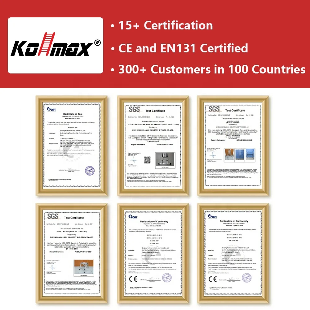 Tangga Lipat Aluminium EN131 Custom, Tangga Lipat Dua Tingkat, Tangga Teleskopik Aluminium