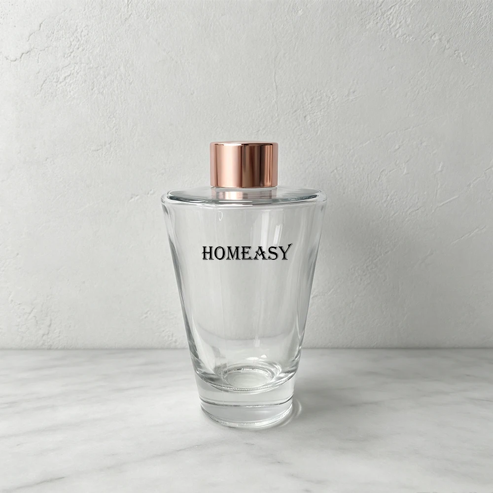 200ml Empty Reed Diffuser Glass Bottle With Lid Refillable Essential Oil Container Flameless Home Hotel Aroma Decor Accessories