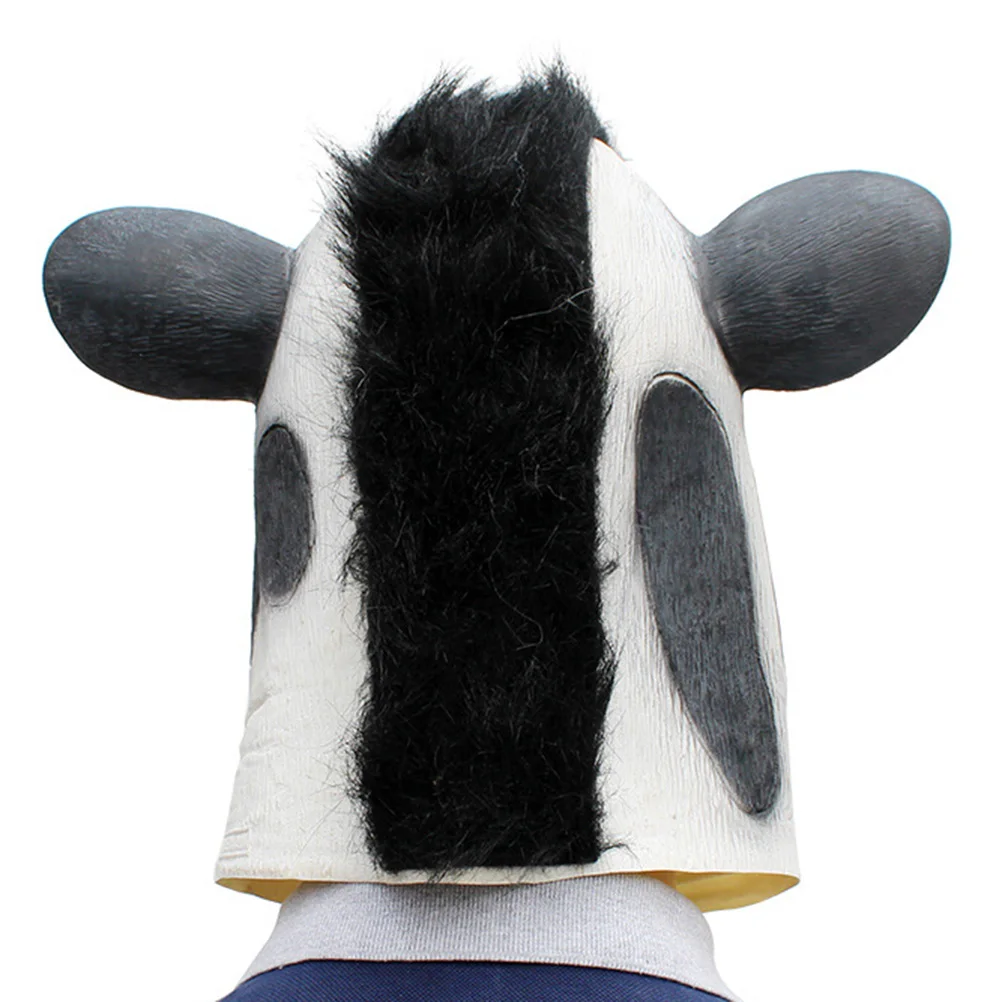 

Cow Head Halloween Costume Eco-Friendly Full Cover Adult Size Comfortable Breathable Animal For Masquerade Party Cosplay