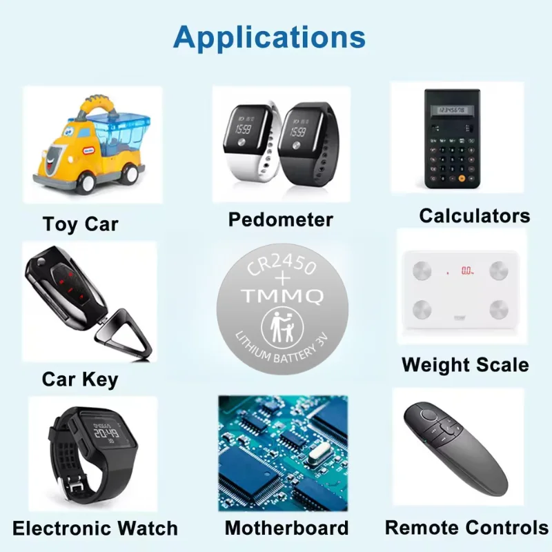 top5-100PCS 3V CR2450 Lithium Button Battery CR 2450 DL2450 BR2450 LM2450 KCR5029 Coin Cell for Watch Calculator Toy Car Remote view 4