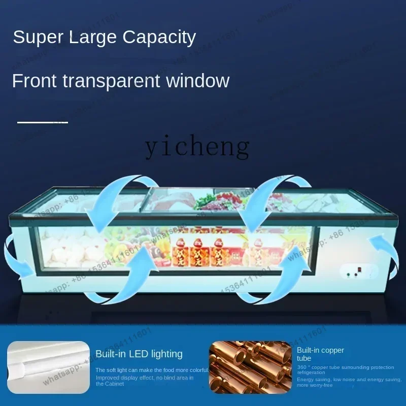 Horizontal Frozen Commercial Food Displaying Refrigerator Tricycle Fresh-Keeping Refrigerated Display Cabinet Stall Dedicate