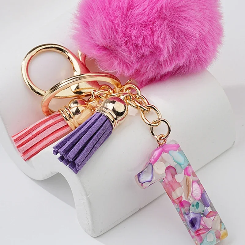 1pcs Purple Number 1 Key Chain Key Chain