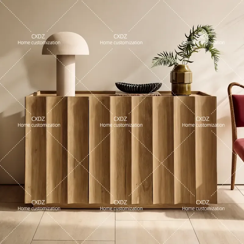 Modern Solid Wood Dining Side Cabinet Light Luxury Entryway Storage Locker Living Room Console Table Advanced Household