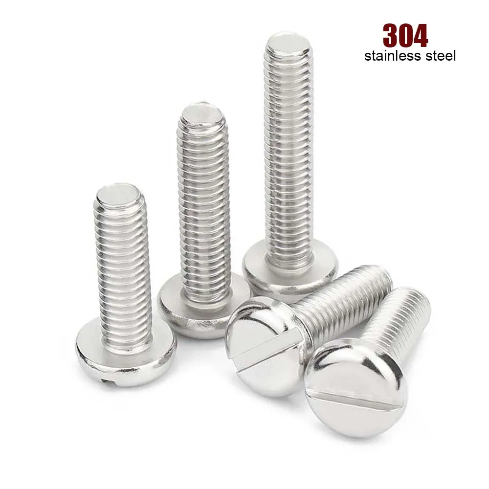 2/5/10/20/25/50pcs/lot M1.6 M2 M2.5 M3 M4 M5 M6 M8 M10 GB67 304 Stainless Steel Slotted Pan Round Head Machine Screw Bolt