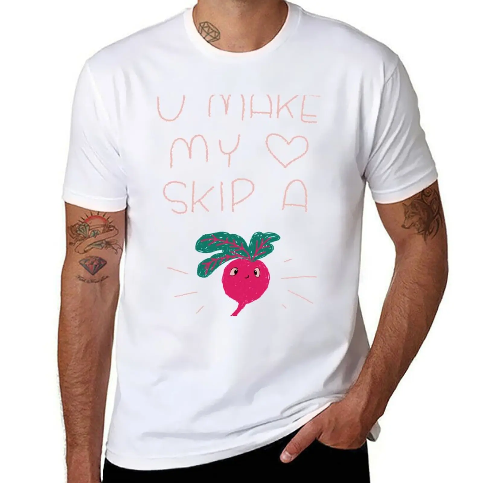 

U MAKE MY HEART SKIP A BEET T-Shirt man t shirt graphic anime tshirt t shirt custom print T-Shirt