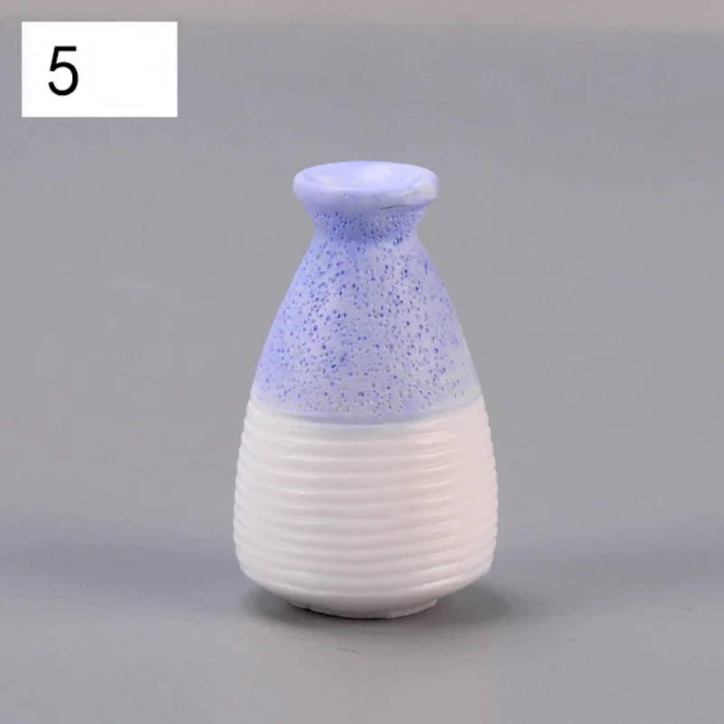 5pcs Mini Flower Vase Resin Flower Pot Bottle for Home Dollhouse Decorative Figurines Home Decoration Accessories