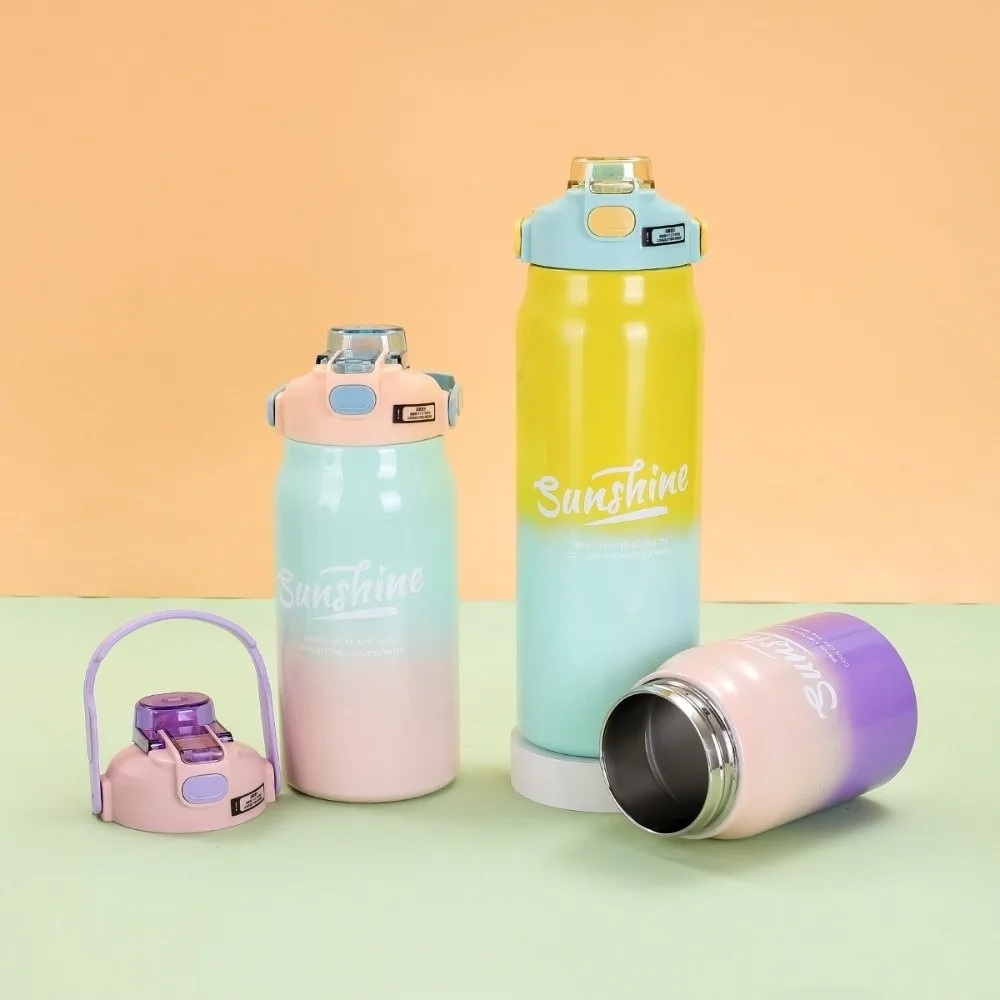

Fashion Insulated Water Bottles 1000ml 316 Stainless Steel Thermal Cup Leakproof Gradient Color Sports Kettle for Women Men