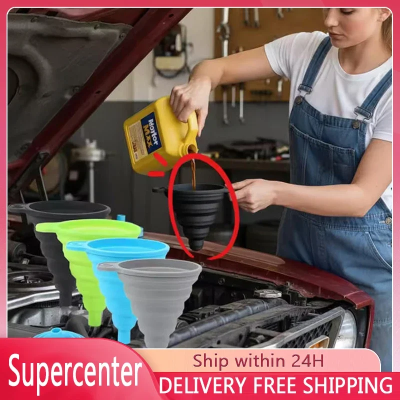 Auto Motor Trichter Silikon Flüssigkeit Trichter Waschflüssigkeit Ändern Faltbare Tragbare Auto Motor Öl Benzin Ändern Trichter Accesorios