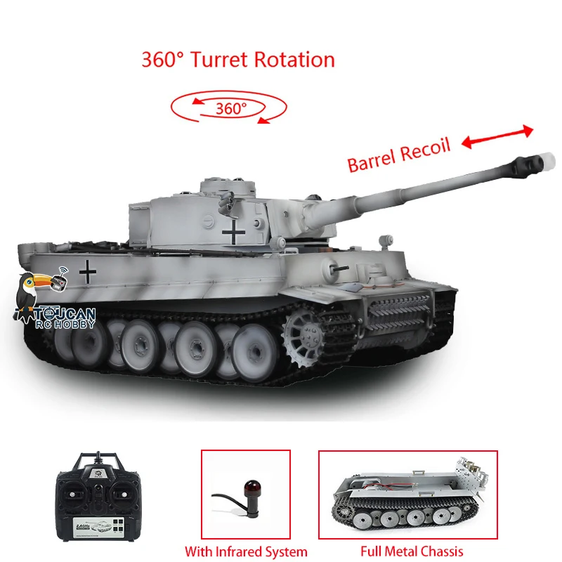 Zabawki Heng Long 1/16 3818 Tiger 1 pełny metalowa obudowa plastikowy kadłub RTR zbiornik RC gotowy do jazdy sterowanie radiowe samochody TH15883