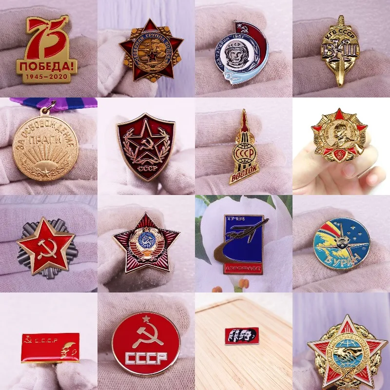 Superior Quality Soviet Space Astronautics Enamel Pin Medal Brooch Boctok CCCP Rocket Cosmonaut World War Jewelry Gift Wholesale