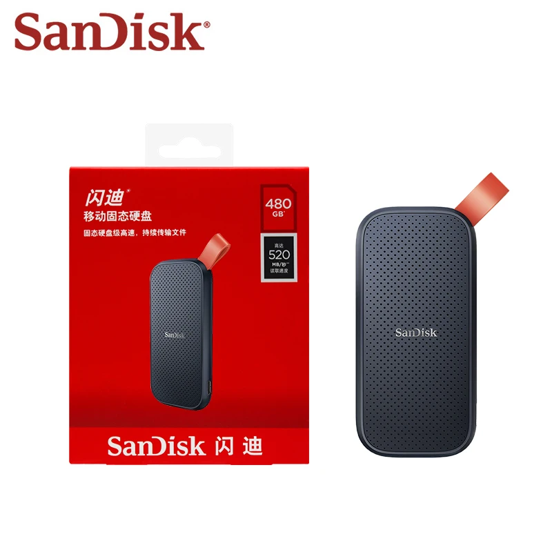 SanDisk E30 Portable SSD USB 3.2 Gen2 800MB/s External Solid State Drive 1TB 2TB Type-C Drop Proof for Laptop PC Data Storage