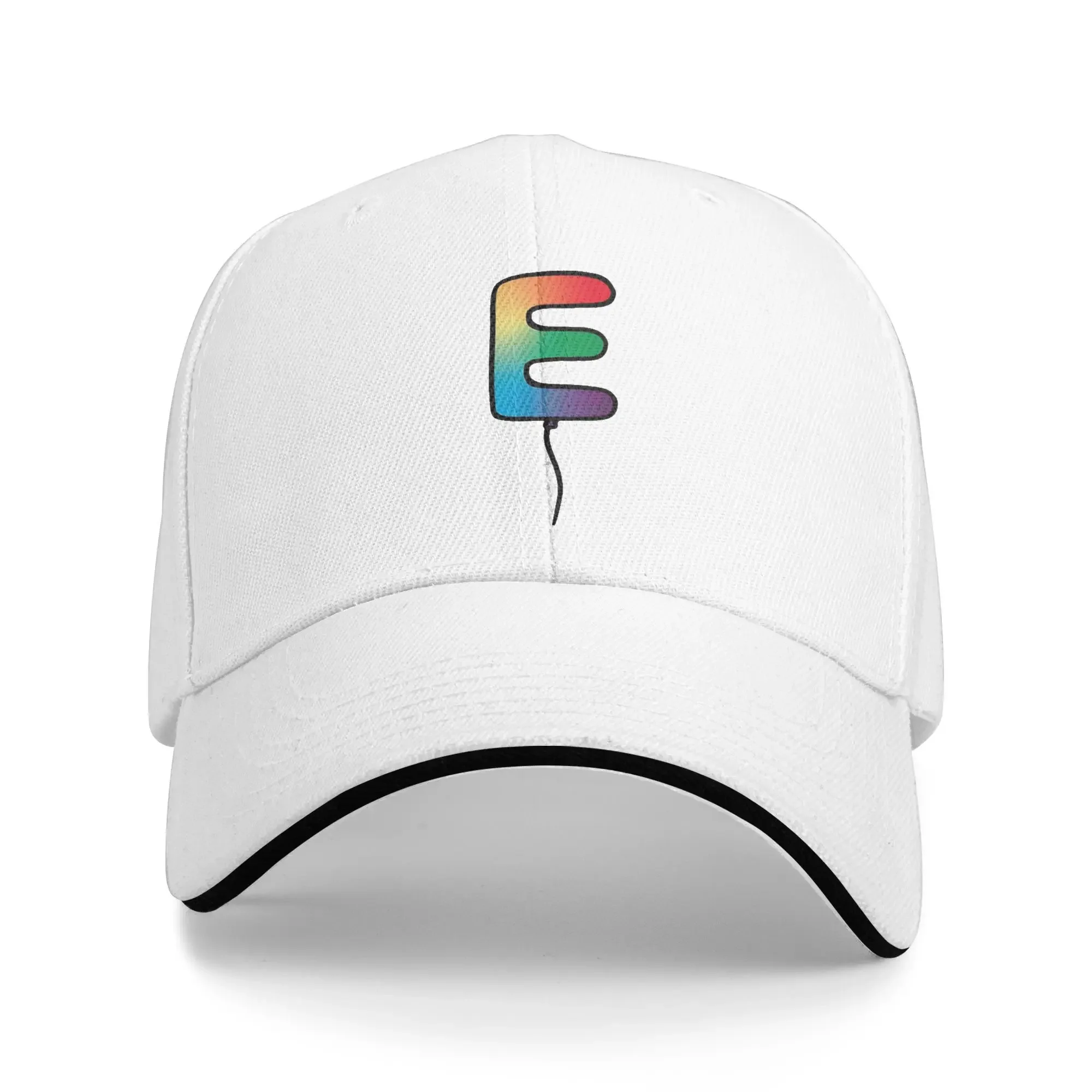 E Letter Baseball Cap Colorfull Cartoon Balloon Tennis Skate Sun-Proof Trucker Hat Men Women Fitted Retro Print Baseball Caps