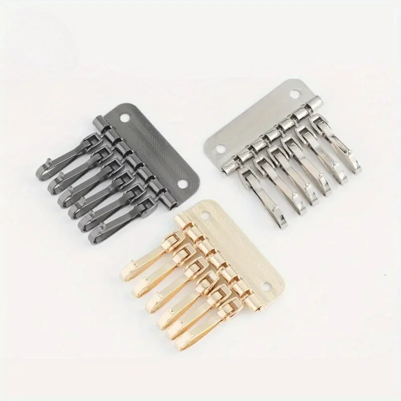 1PC Wallet Key Row 6 Hooks Key Holders Hardware Rivet Hook Keyring Key Chain DIY Leather Accessories