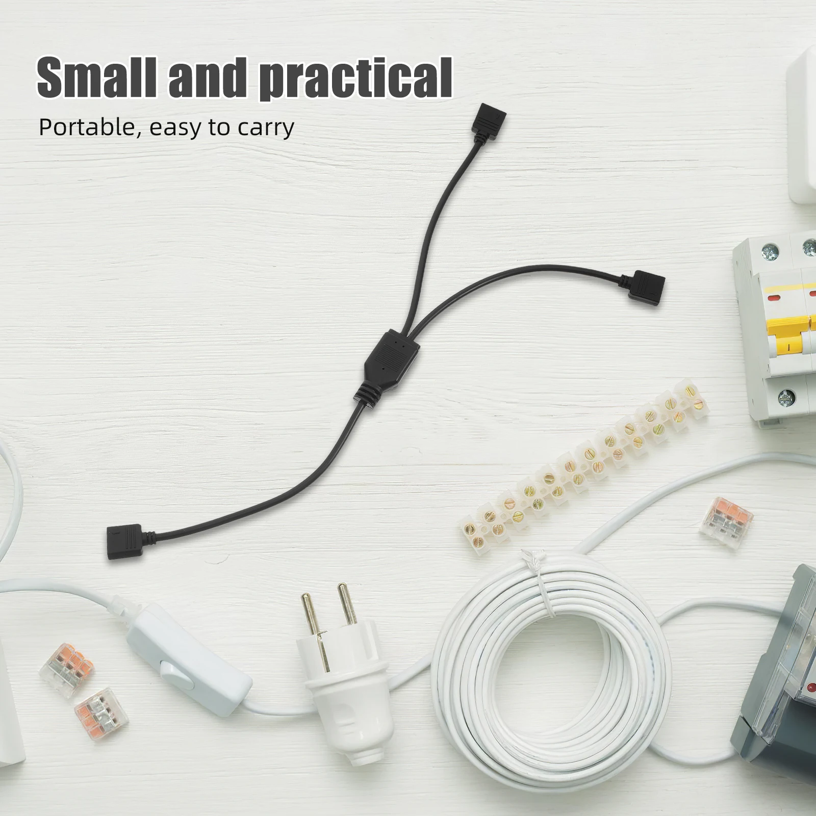 

2pcs Argb Splitter Cable 3Pin 1 To 2 Extension For Motherboard Dual Connection High Speed Transmission Compatible With Rgb