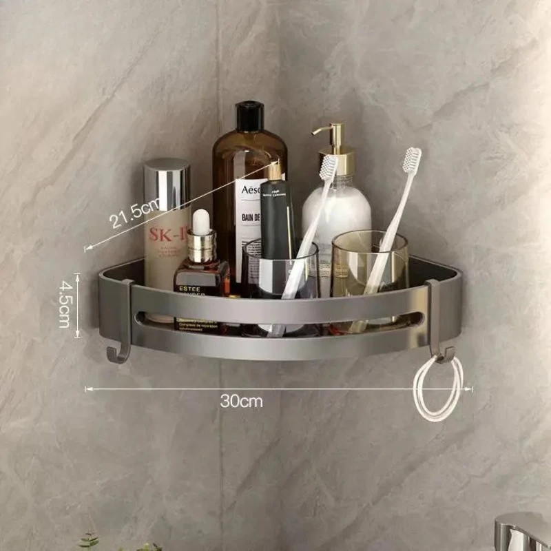 Edelstahl Badezimmer Regale Lagerung Organizer Shampoo Rack Dusche Regal Bad Zubehör Kein Bohrer Regal Ecke Regal