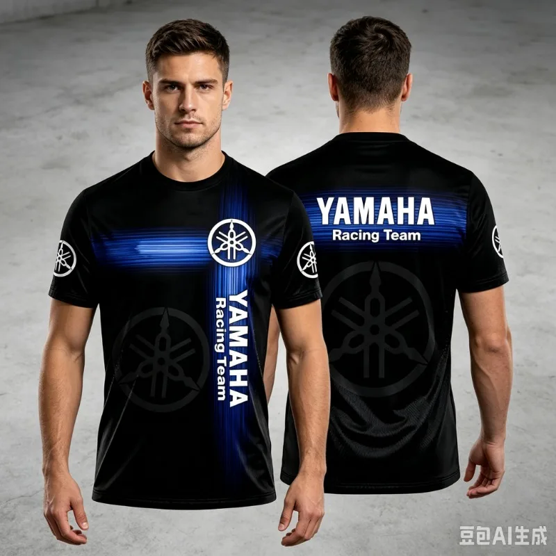 New SUMMER NOVELTY 2026 Men's T-shirt Casual Short-sleeved Breathable T-shirt with 3D Motorcycle Print