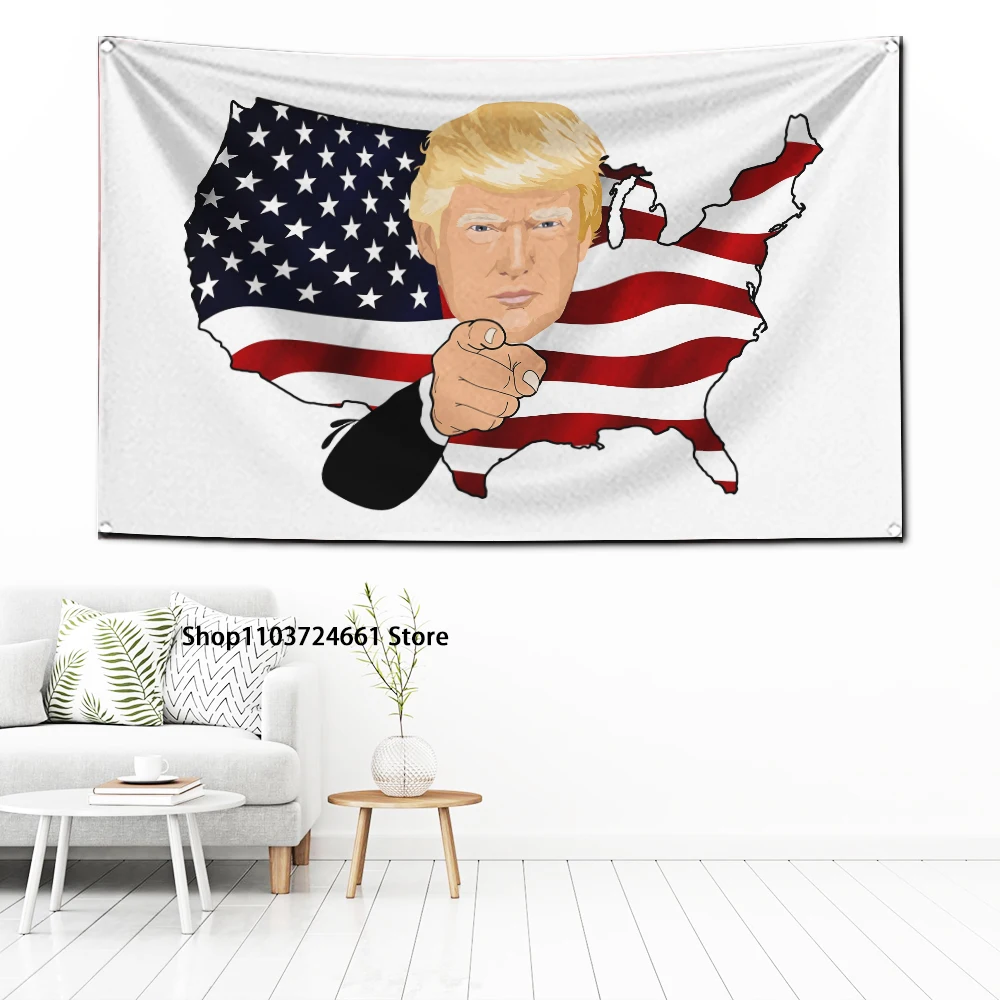 60x90cm  T-Trump 2024 Flag Polyester Digital Printing Banner for Garage Wall Art Out Door Decoration