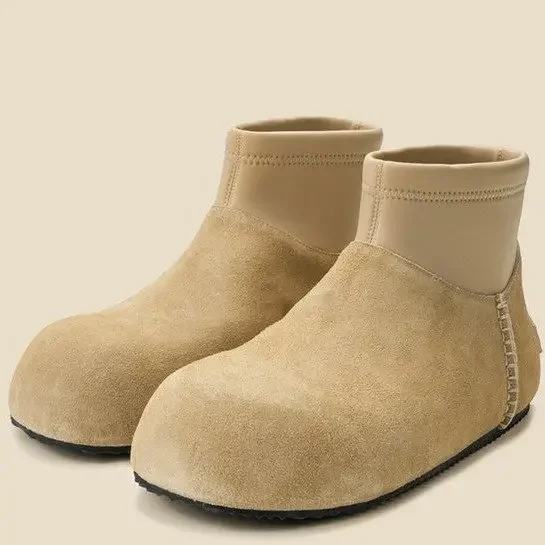 

Trendy Women's Autumn Retro Ankle Boots Casual Flat-Soled Inner Heightened Short Boots Round Toe Versatile Fashion Boots