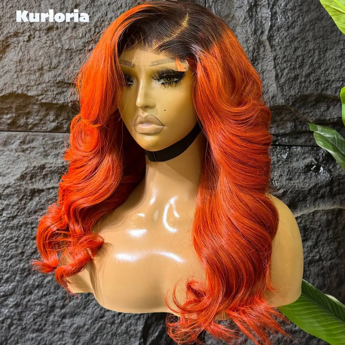 350 Density Body Wave 13x4 13x6 HD Lace Wig Ombre Orange Silky Soft 100% Human Hair Glueless Wear and Go Wig Pre-plucked