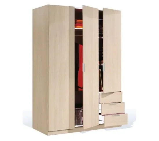 

--High quality white wooden furniture bedroom contemporary modern wardrobe closets with hanging rod 3 Doors and 3 Drawers