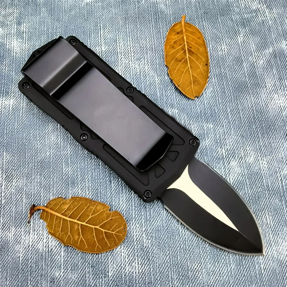 Micro Mini Pocket Knife 440C Blade Zinc Alloy Black Handle Multi-functional Utility Outdoor Camping Fruit Knife