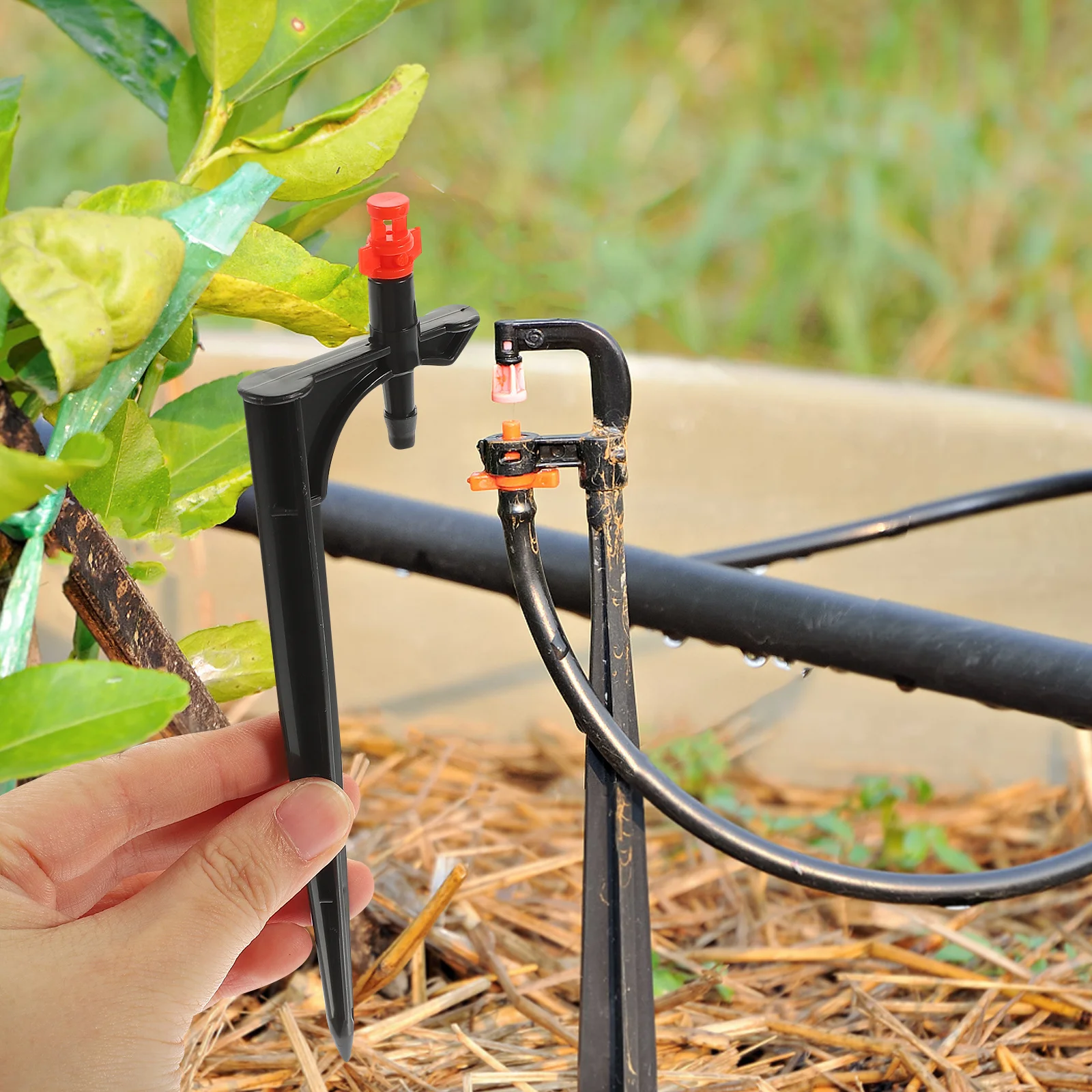 

20pcs Irrigation Spray Nozzle Adjustable Misting Nozzle For Garden Lawn Watering Spike Sprinkler Dripper Plant Tool