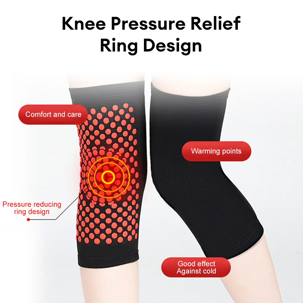 1 Pair Self-Heating Support Knee Pad Knee Warmer For Arthritis Joint Pain Relief Injury Recovery Belt Knee Massager Leg Warmer