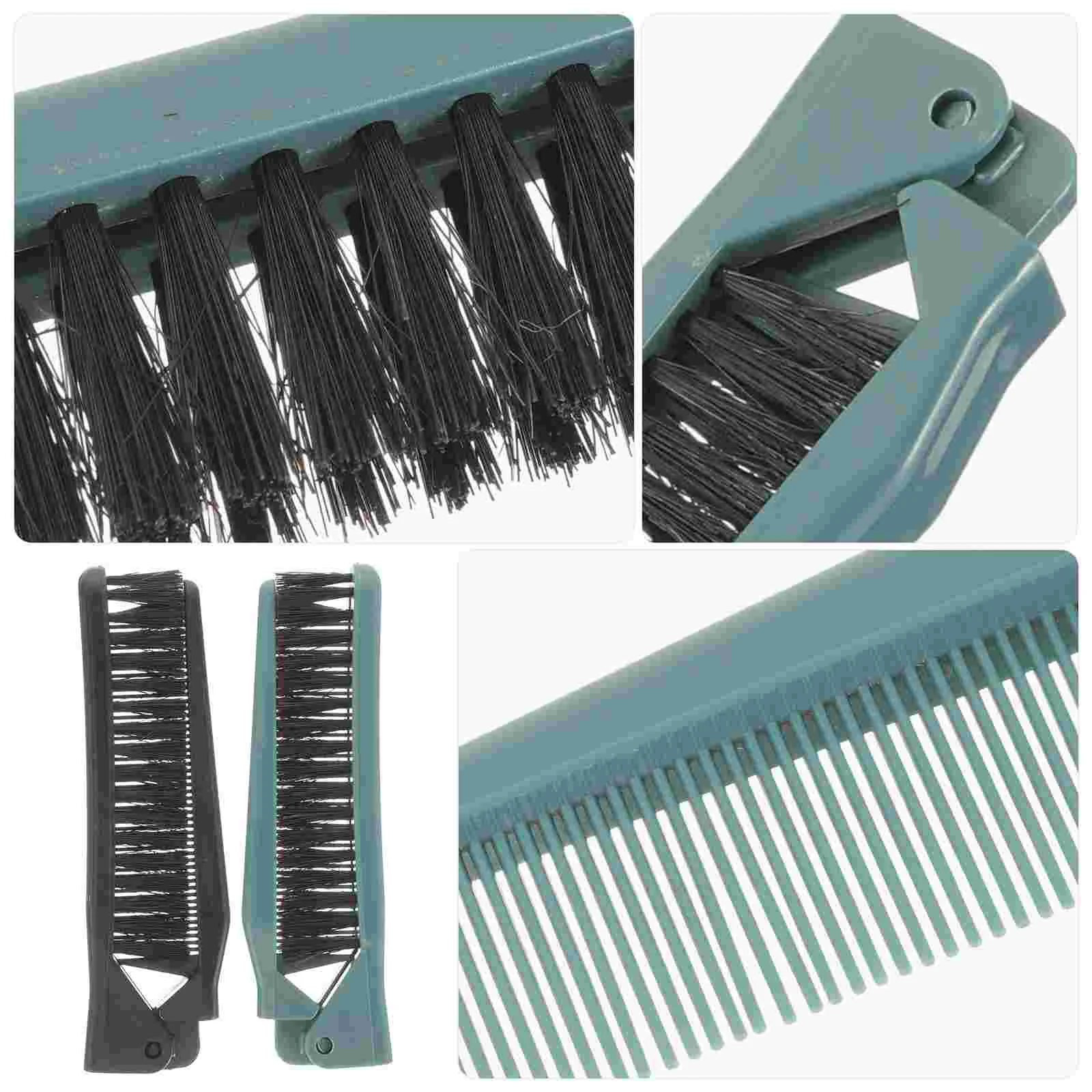 2 Pcs Portable Double Teeth Folding Comb Woman Hairbrush Rat Tail Combs Pp Travel Salon