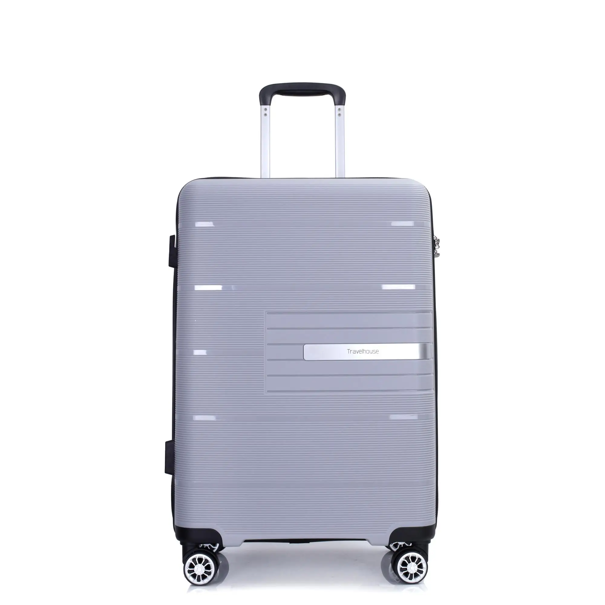 Ensemble de bagages robustes légers, valises durables argentées, serrure TSA, roues à double rotation, 20, 24/28, 3 pièces