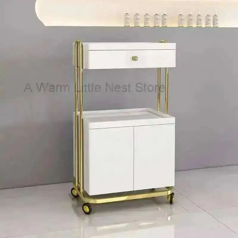 Trolley Utility Hair Tattoo Beauty Barber Salon Salon Tool Trolleys Cosmetic Spa Salon Furniture Auxiliary Storage Cart F