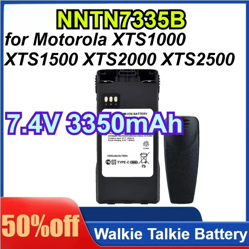 

NNTN7335B 7.4V 3350mAh with Type-C Charging for Motorola XTS1000 XTS1500 XTS2000 XTS2500 Walkie-talkie Battery