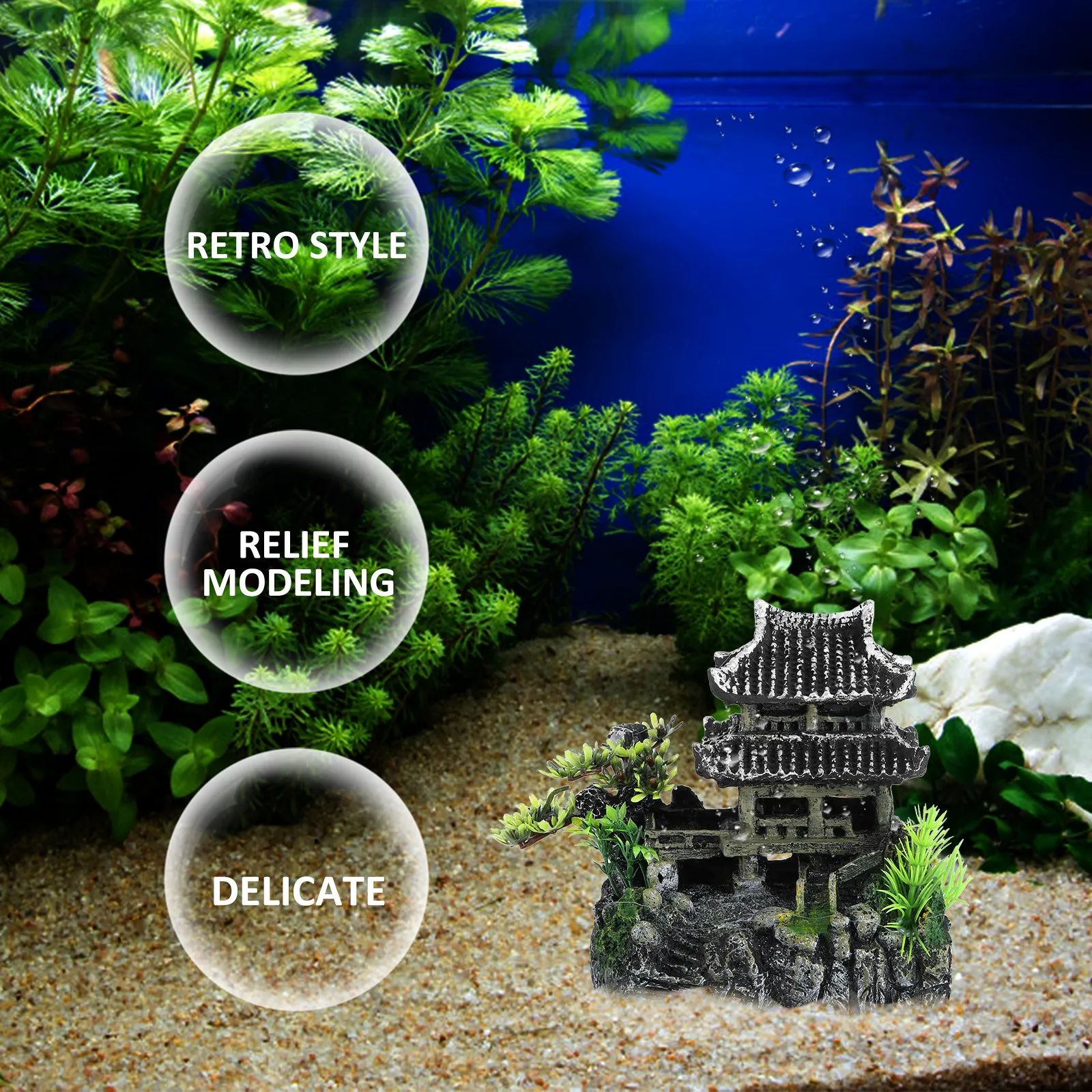 Aquarium Fish Unique - 人工水槽装飾品 レジン製クラフト 魚タンクオーナメント ユニークな景観 魚の隠れ家 淡水・海水両用