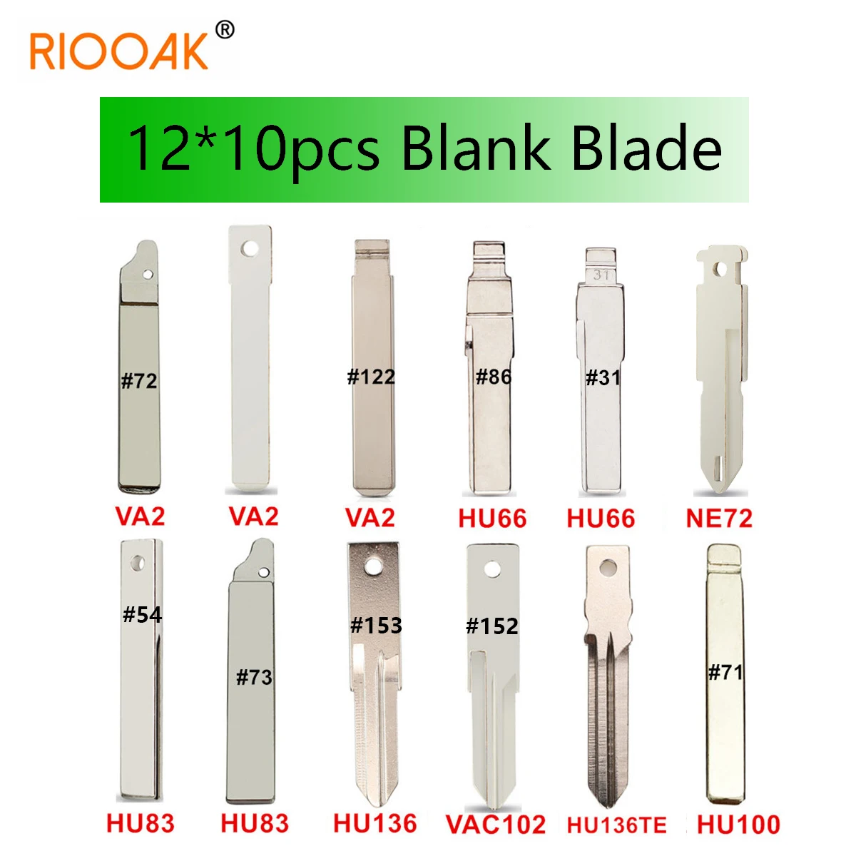 120pcs Original VAC102 HU136 VA2 HU83 HU66 NE72 HU100 Uncut key Blade For VW Opel Renault Peugeot Citroen Remote Fob Key Blank