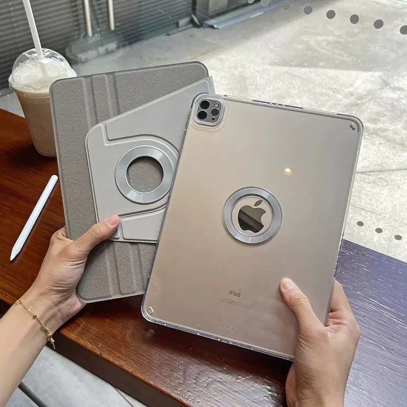 

Cover Magnetic Detachable Book Style Stand Clear Back Shell Case For iPad Air 7 6 11 13 inch Pro 11 13 12.9 M4 M3 2025 Mini 6 7