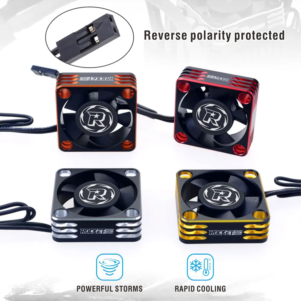 ROCKET-RC 30x30mm Cooling Fan High RPM 3010 RC Aluminum Fan Heat Dissipation for 1/8 1/10 1/12 RC Car 540/550 Motor RC Parts