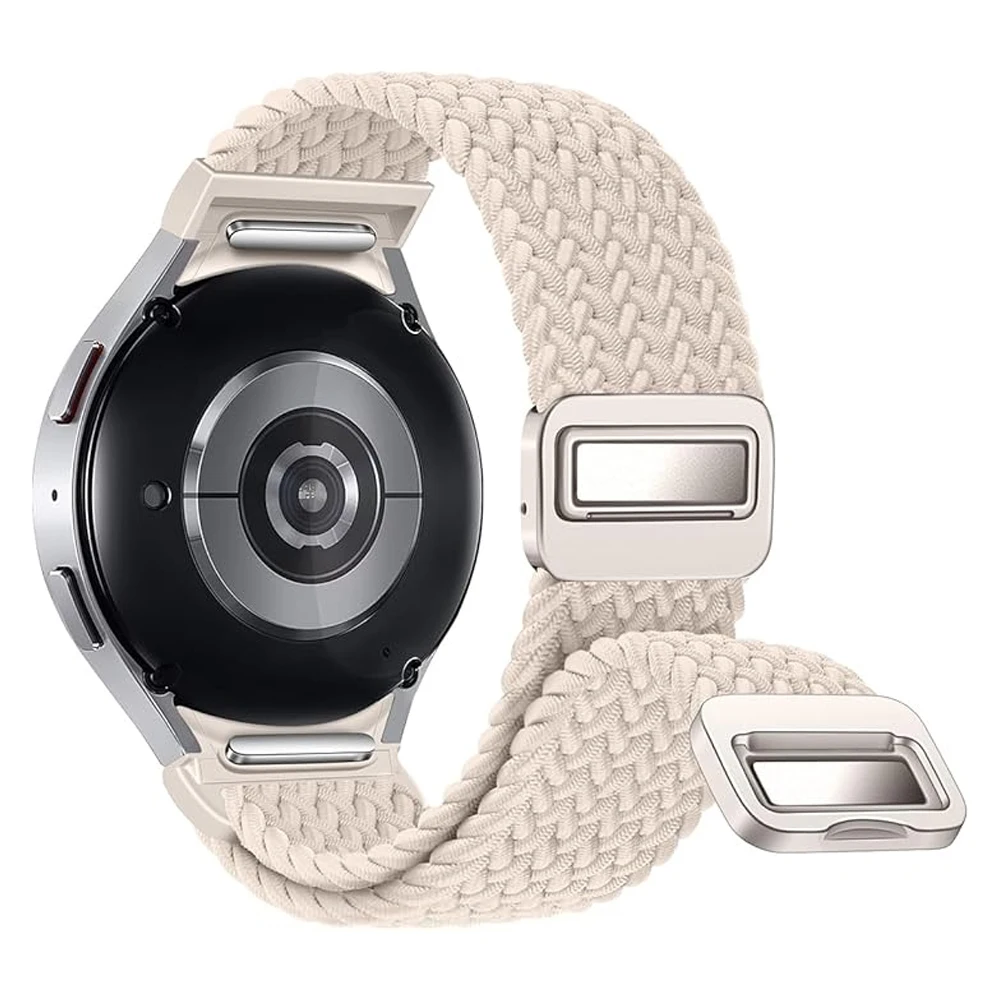 

Магнитный ремешок для Samsung Galaxy Watch 7 6 4 classic/5 Pro 44 мм 40 мм без зазоров плетеный нейлоновый браслет correa Galaxy watch 7 Band