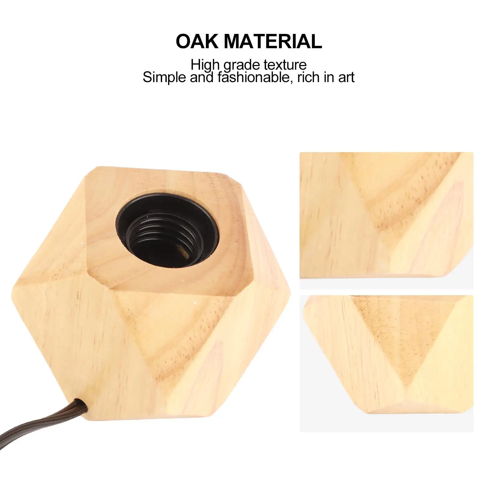 Stylish 170cm Cable Length Adjustable Brightness E27 Socket Minimalist Wooden Table Lamp Base High Grade Texture