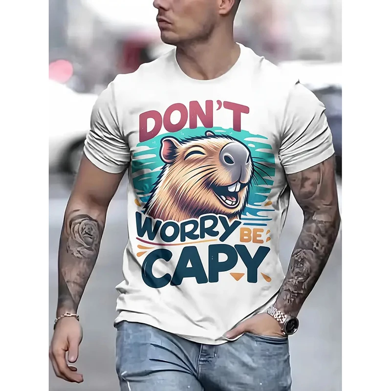 

Kids Funny Capybara Graphic T-shirt Men Clothing Cute Animal Graphic Print Short Sleeve T Shirts Fun Game Harajuku Tees Top 2025