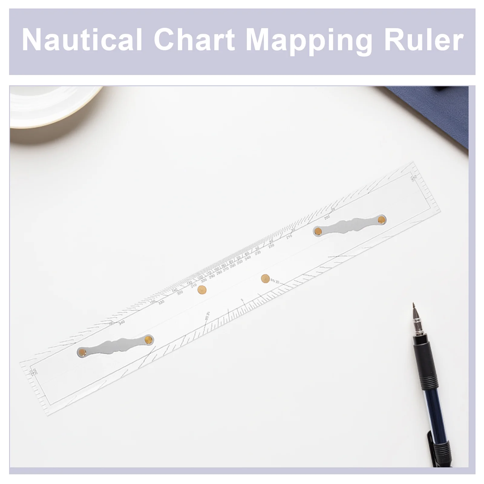 Transparent Acrylic Parallel Ruler for Boat Navigation Chart Plotting Professional Marine Measuring Ruler Drafting Design Tool