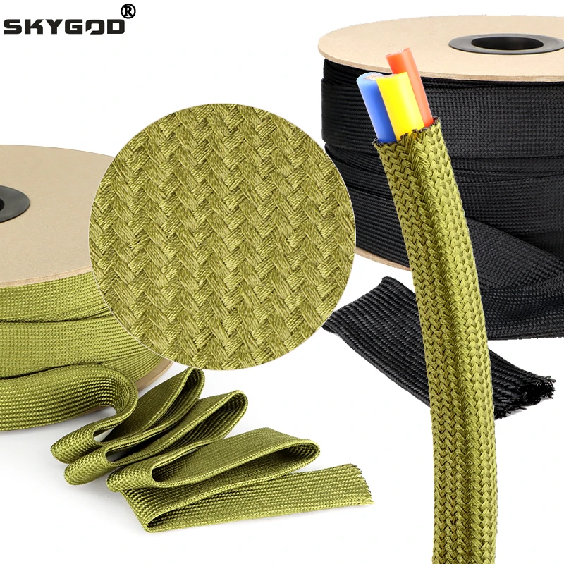 5/10/50m  Expandable Polyamide Cable Sleeve 2.5mm - 60mm Nylon Braided Tight High Density Insulated Protector Wire Wrap Sheath