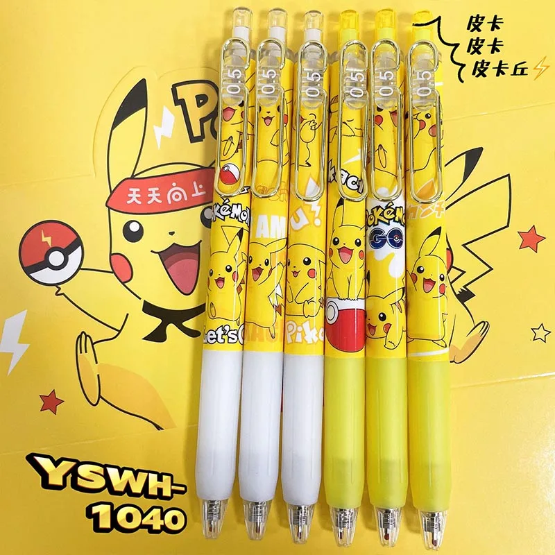 24 teile/los kawaii pokemon presse gel stift niedlich pikachu 0,5mm schwarze tinte signatur stifte werbe geschenk büro schul bedarf