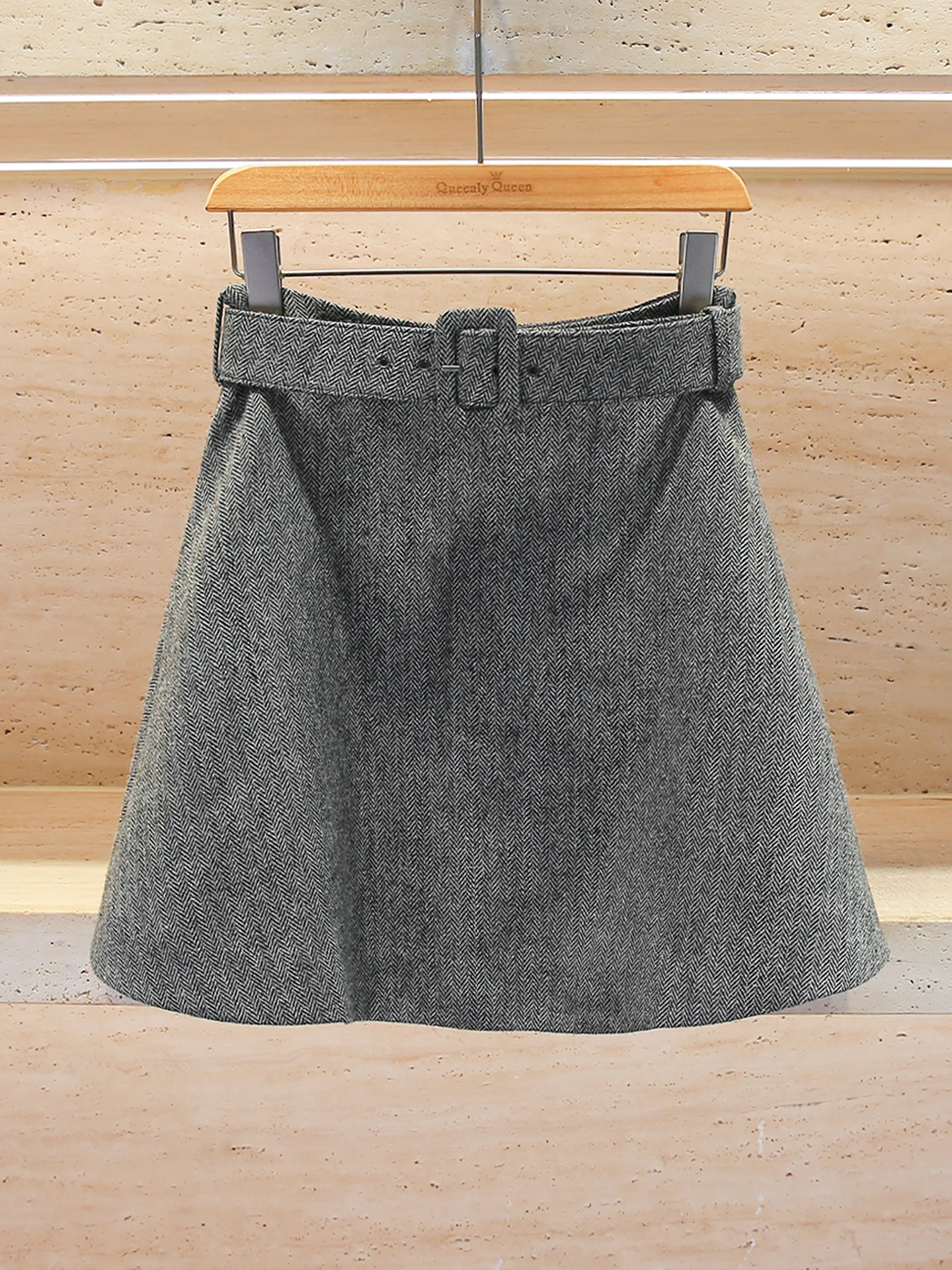 

Юбка с высокой талией в клетку, элегантная, женственная, осенне-зимняя, модная, для женщин, А-силуэт