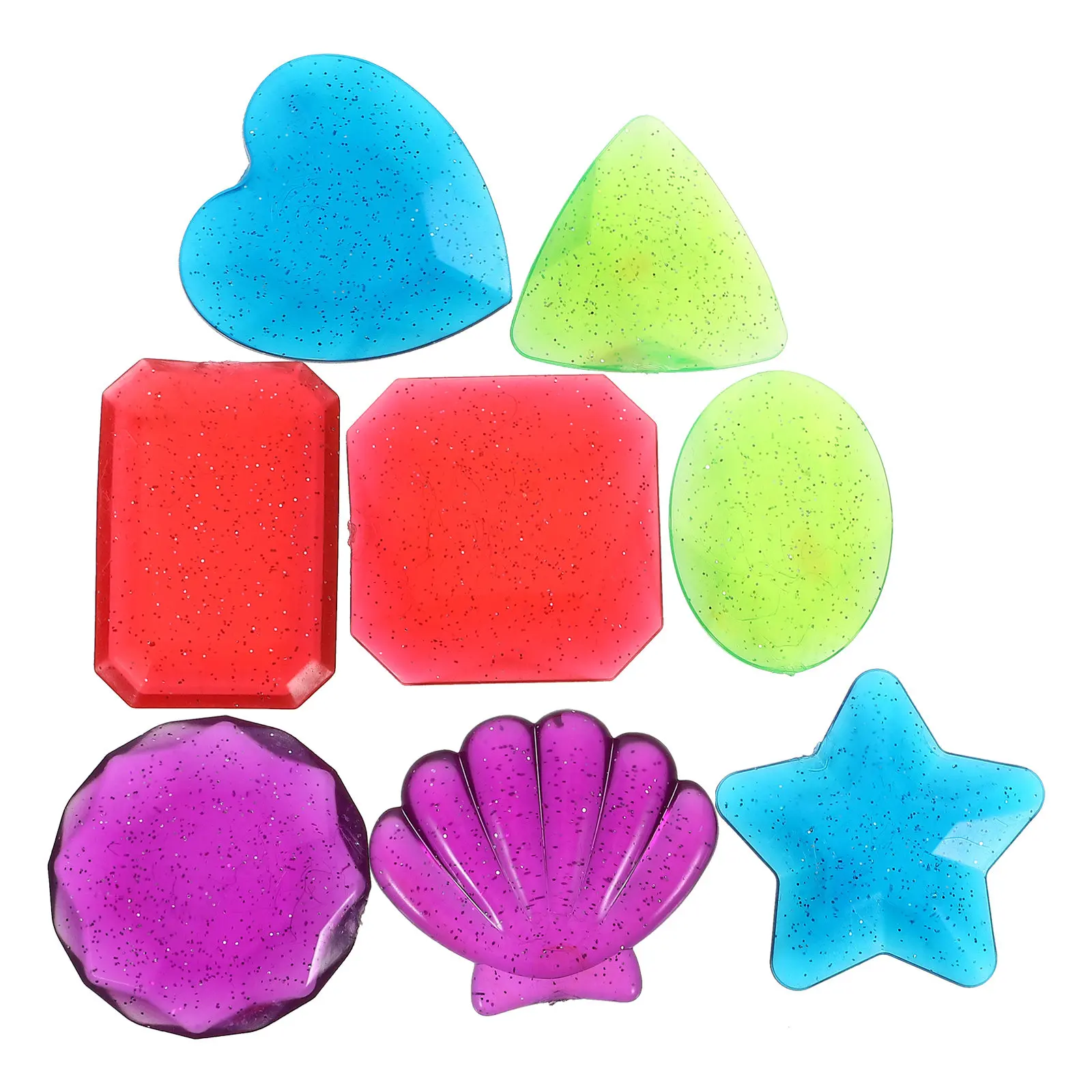 8Pcs Smooth Acrylic Pool Diving Gems – Colorful Lifelike Fake Gemstones for Pool Parties, Stage Props, Pirate Play